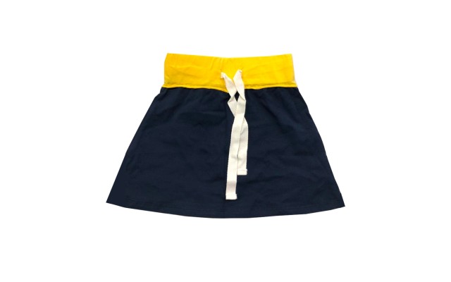  Toddler Baby Girls Skirt – Peruvian Pima Cotton, Elastic Waist, Pull-On, Navy, 2