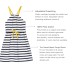  Toddler Baby Girls Striped Peruvian Cotton Dress – Strappy, Long Skirt, Navy Stripe, 2