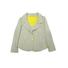 Kleverkids Toddler Girls Polka Dots Blazer Jacket  – Notched Lapel, Two Button Closures