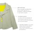  Toddler Girls Polka Dots Blazer Jacket  – Notched Lapel, Two Button Closures, LIME DOT, 8