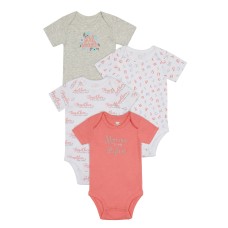 Koala Baby Baby Girls Girl Power Bodysuit, 4 Piece Set (12-18 Months)