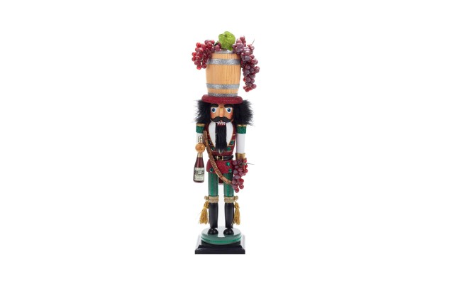  18.9-Inch Hollywood Wine Barrel Hat Nutcracker