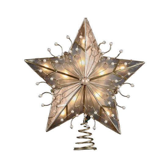  Capiz Vines with Pearls Tree Topper, 9.25-Inch