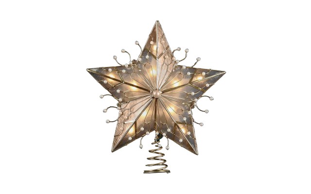  Capiz Vines with Pearls Tree Topper, 9.25-Inch