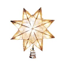 Kurt Adler Indoor 10-Light 8-Point Capiz Star Treetop with Arabesque Decoration