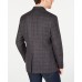  Mens Blazer Plaid Printed Wool, Dark Gray, 38R
