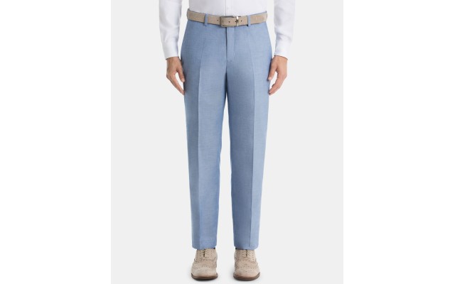  Mens Dress Pants 33X30 Flat Front Blue