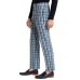  Mens Classic-fit Blue Plaid Dress Pants