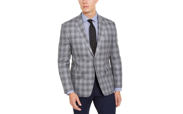 Lauren Ralph Lauren Mens Lexington Wool Blend Window Pane Two-Button Blazer