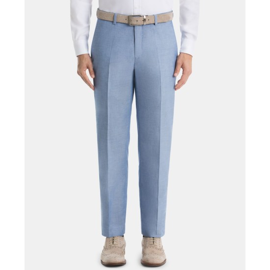  Mens Light Blue Flat Front Classic Fit Cotton Pants 32W X 30L