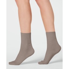 Lemon Smooth Lines Ribbed Crew Socks Moonbeam