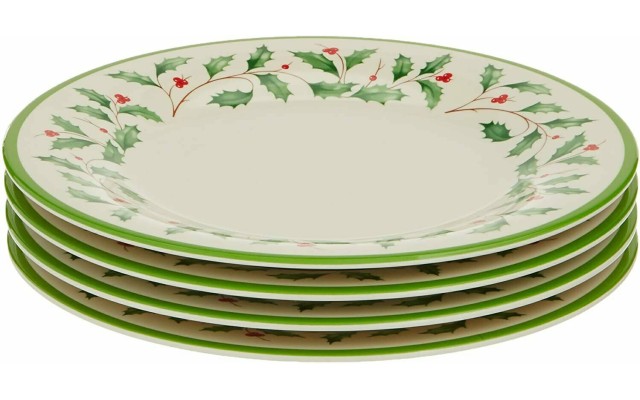  Holiday 4-Piece Melamine Plate Set, Accent Plates, Set of 4