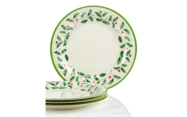  Holiday 4-Piece Melamine Plate Set, Dinner Plates, Set of 4