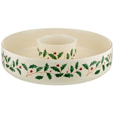 LENOX Holiday Chip and Dip Platter, Juego para papas chips y salsa