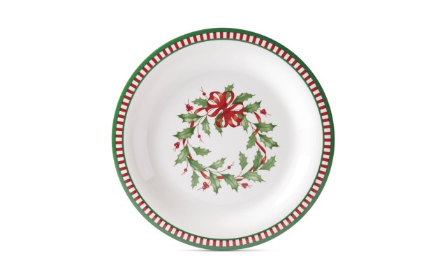 Holiday Melamine 4-Piece Striped Dinner Plate Set (Dinner Plates, Set of 4)