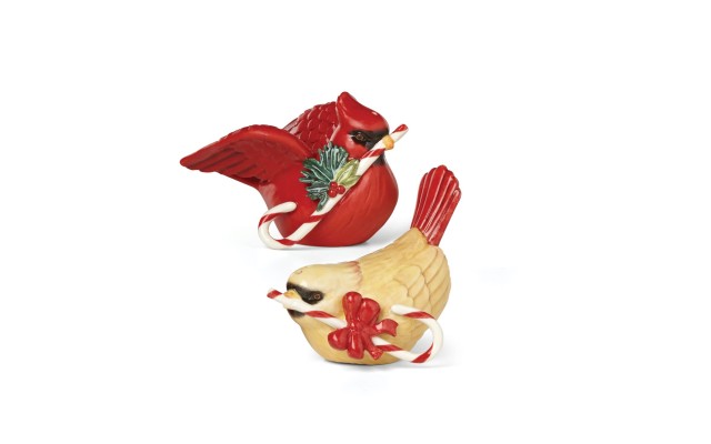  Winter Greetings Bird Figurine Salt and Pepper Set