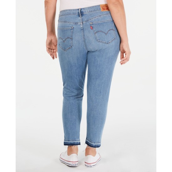 Womens Plus 711 Mid Rise Slim Skinny Jeans, Blue, 20W