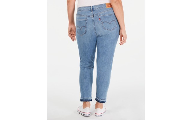  Womens Plus 711 Mid Rise Slim Skinny Jeans, Blue, 22W