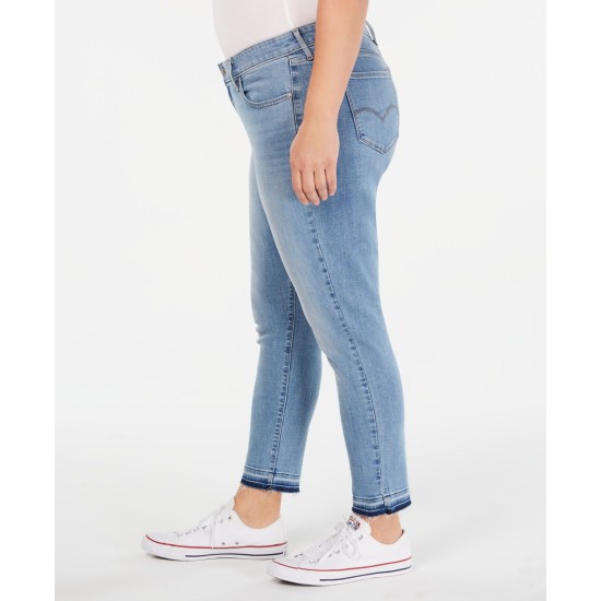  Womens Plus 711 Mid Rise Slim Skinny Jeans, Blue, 22W