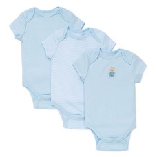Little Me Baby-Boys Cute Bear 3 Pack Bodysuit (Blue/Multi, Newborn)