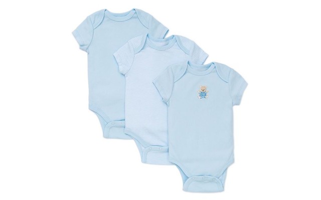  Baby-Boys Cute Bear 3 Pack Bodysuit (Blue/Multi, Newborn)