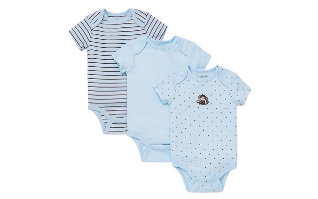  Baby-Boys Newborn Monkey Star 3 Pack Bodysuit (Blue, New Born)
