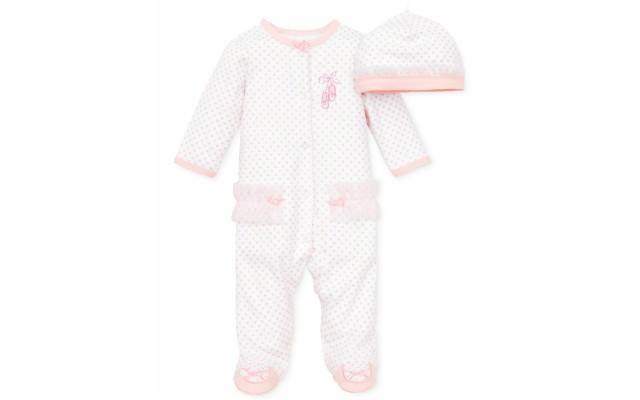 Little Me Baby Girls Coverall with Matching Hat