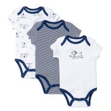 Little Me Baby Puppy Toile 3 Pack Bodysuit (White/Multi Puppy, New Born)