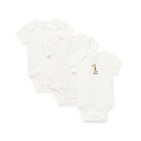 Little Me Unisex-Baby Newborn Giraffe 3 Pack Bodysuit (Ivory/Multi Giraffe, 3 Months)