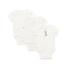 Little Me Unisex-Baby Newborn Giraffe 3 Pack Bodysuit (Ivory/Multi Giraffe, 3 Months)