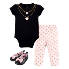 Little Treasure Unisex Baby Cotton Bodysuit, Pant and Shoe Set (18 Months)