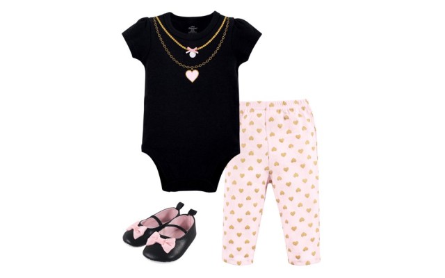  Unisex Baby Cotton Bodysuit, Pant and Shoe Set (18 Months)