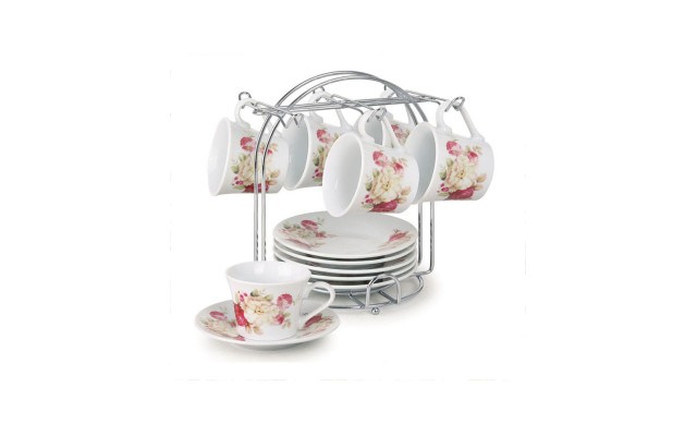  80-1234 Cups and Saucers Set of 6