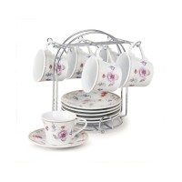 Lorren Home Trends 80-2020 Cups and Saucers Set of 4