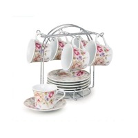 Lorren Home Trends 80-5678 Cups and Saucers Set of 6