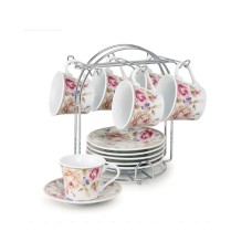 Lorren Home Trends 80-5678 Cups and Saucers Set of 6