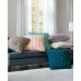  Hand-ruched 25 Square Faux-fur Decorative Pillow, Blue, 25X25