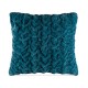  Hand-ruched 25 Square Faux-fur Decorative Pillow, Blue, 25X25