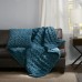  Hand-ruched 25 Square Faux-fur Decorative Pillow, Blue, 25X25