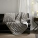  Hand-ruched 25 Square Faux-fur Decorative Pillow, Gray, 25X25