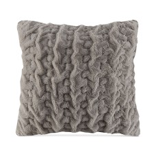 Madison Park Hand-ruched 25 Square Faux-fur Decorative Pillow