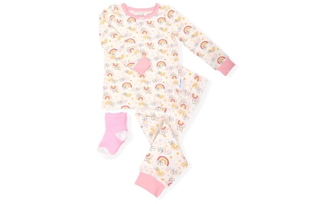 Max & Olivia Baby and Toddler Girls 2-Piece Pajama Set with Socks