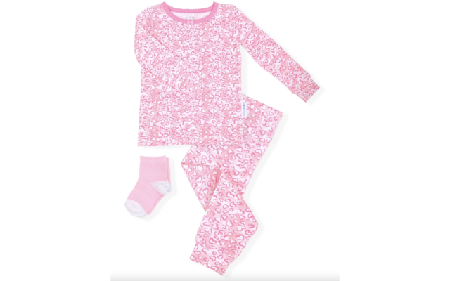 Max & Olivia Baby and Toddler Girls 2-Piece Pajama Set with Socks (Pink, 2T)