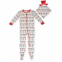 Max & Olivia Baby Boys Holiday Coverall with Blankie Baby