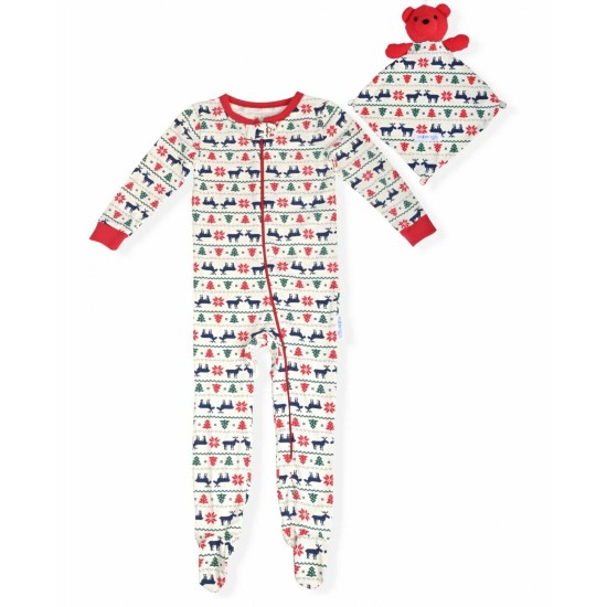  Baby Boys Holiday Coverall with Blankie Baby