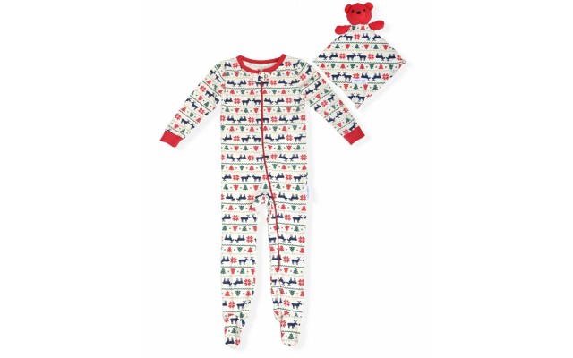  Baby Boys Holiday Coverall with Blankie Baby