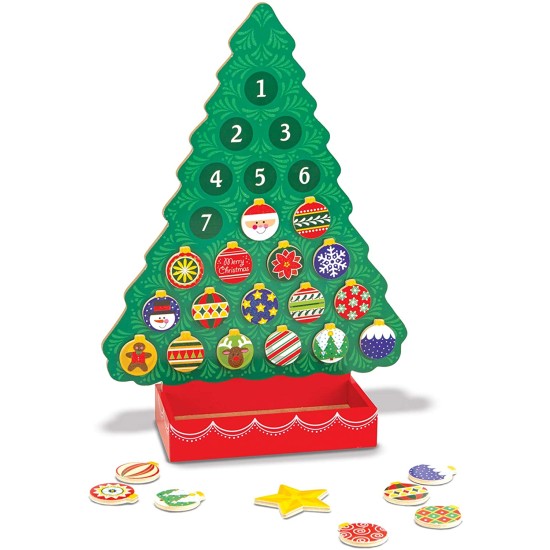 Melissa & Doug Countdown to Christmas Wooden Advent Calendar (Magnetic Tree, 25 Magnets)