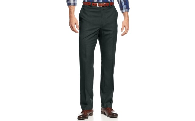  Flat-front Dress Pants Black 38×32