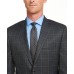  Men’s Classic-Fit Charcoal/Blue Plaid Sport Coat