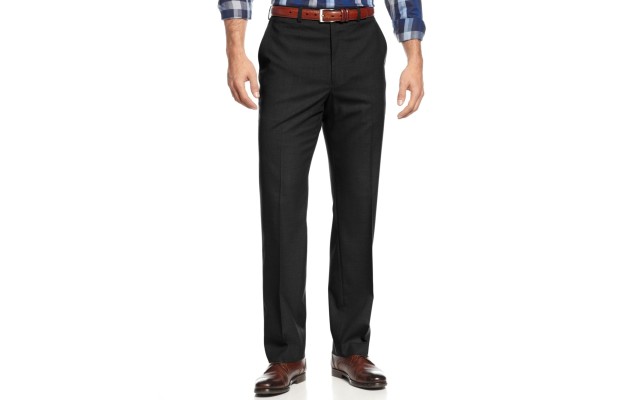  Men’s Solid Classic-Fit Stretch Dress Pants